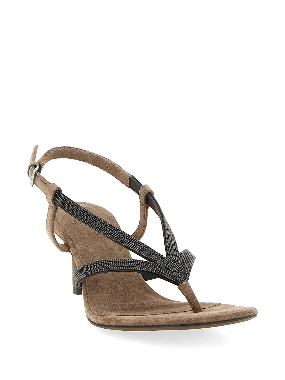 Brunello Cucinelli beaded strap sandals Beige