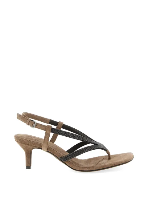 Brunello Cucinelli square-toe embellished sandals