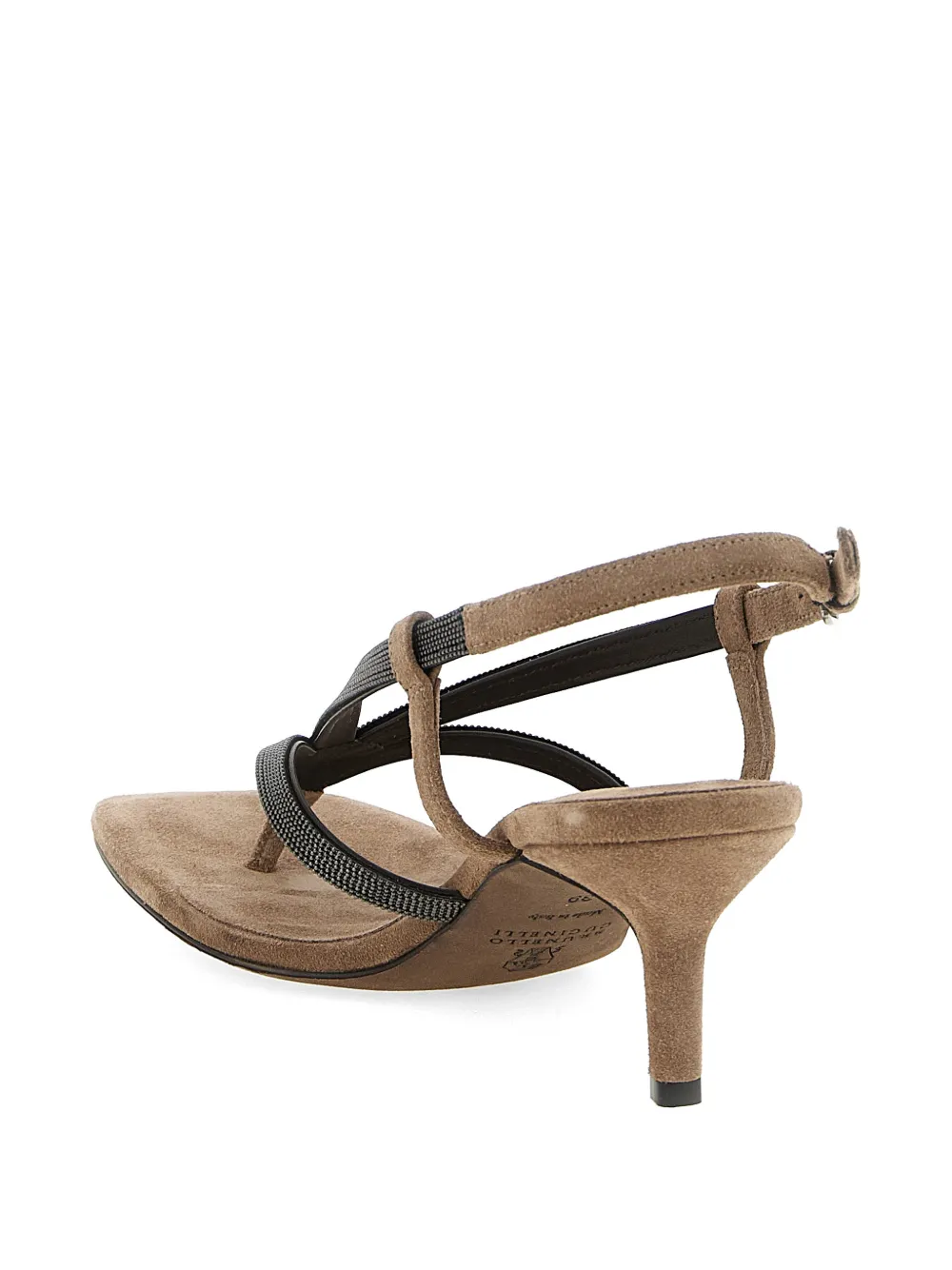 Brunello Cucinelli beaded strap sandals Beige