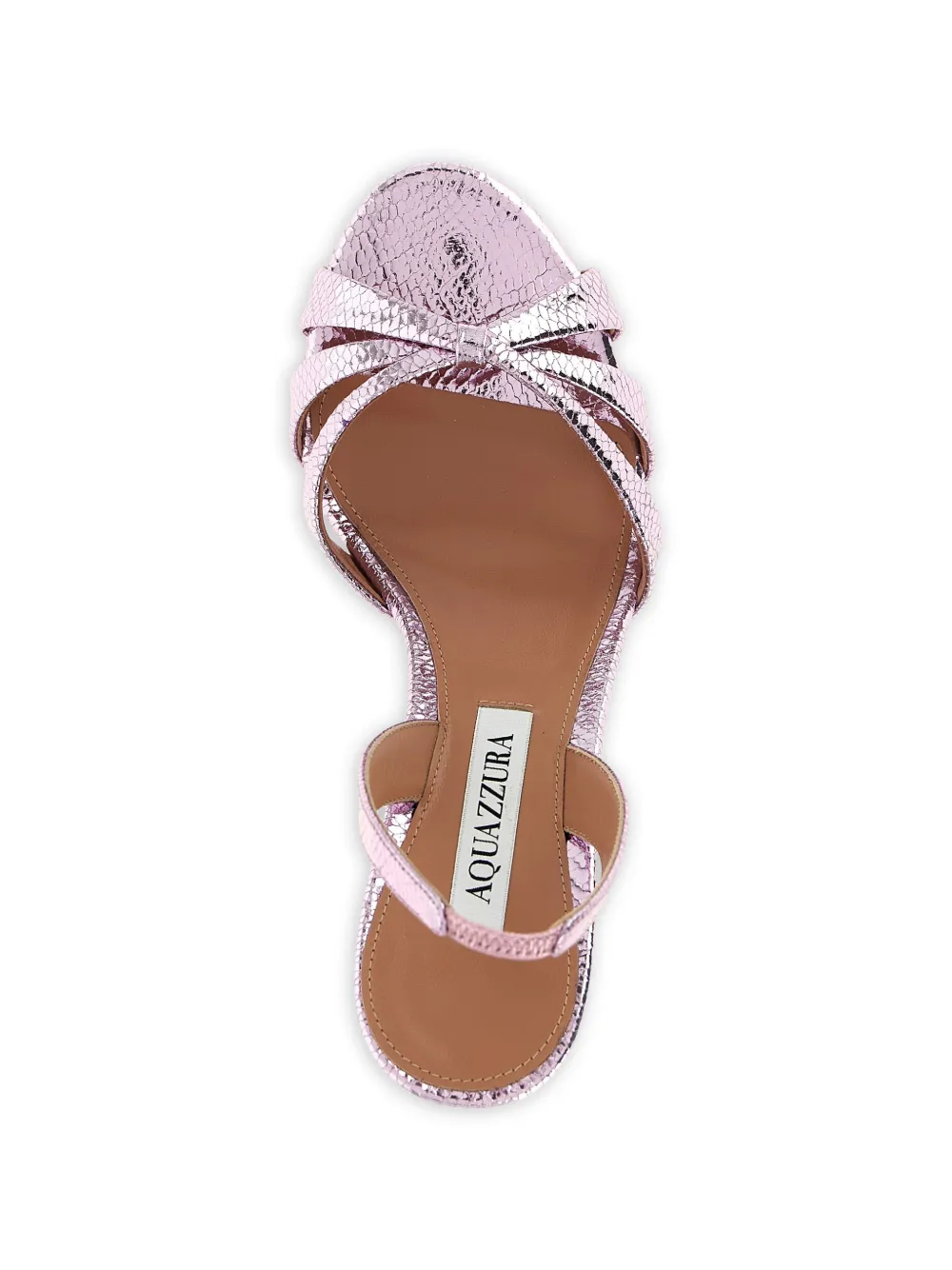 Aquazzura snake print strappy sandals Roze