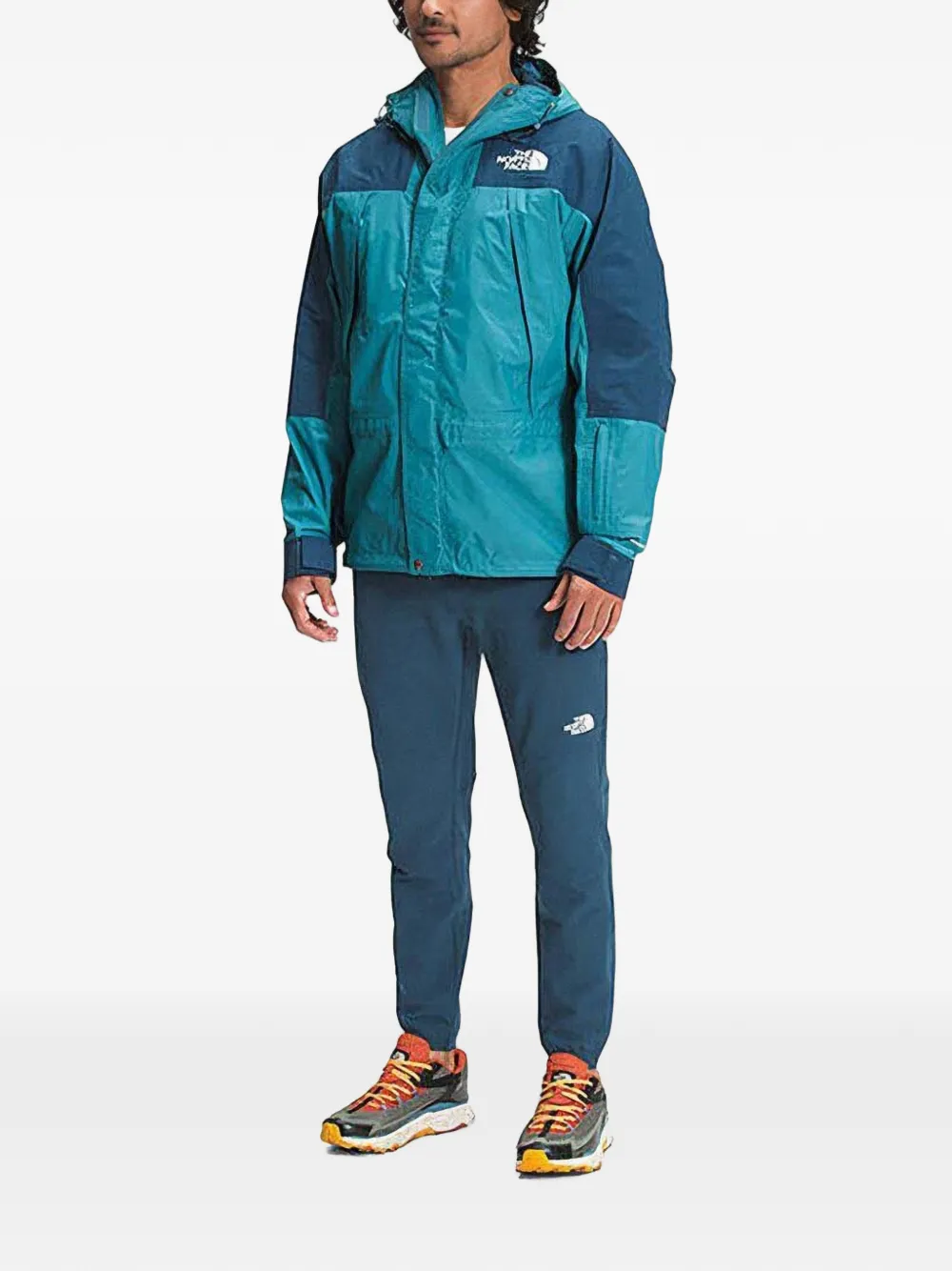 The North Face Jack met capuchon en logodetail Blauw