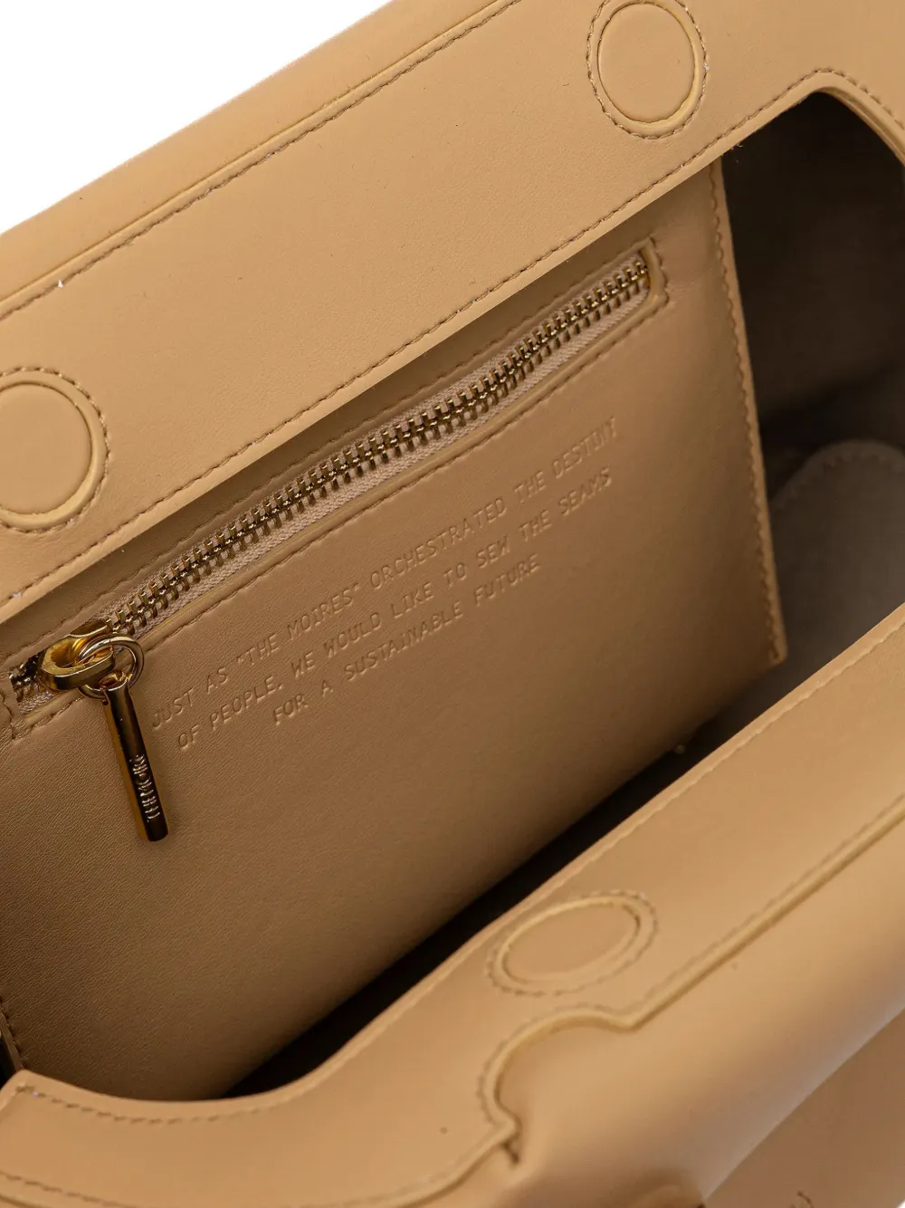 Themoirè Talia shopper met handgreep Beige