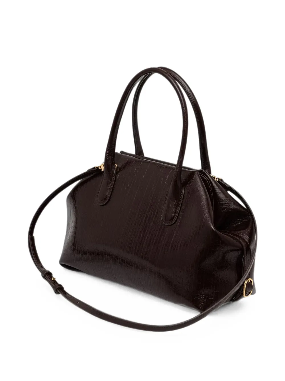 Themoirè Medium Talia Trunk shopper met gekreukt effect Bruin