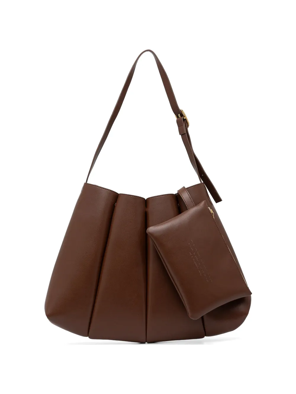 Themoirè Calipso pleated-effect shoulder bag - Marrone