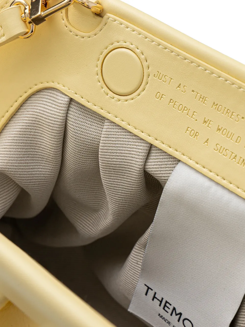 Themoirè Bios gesmockte clutch Geel