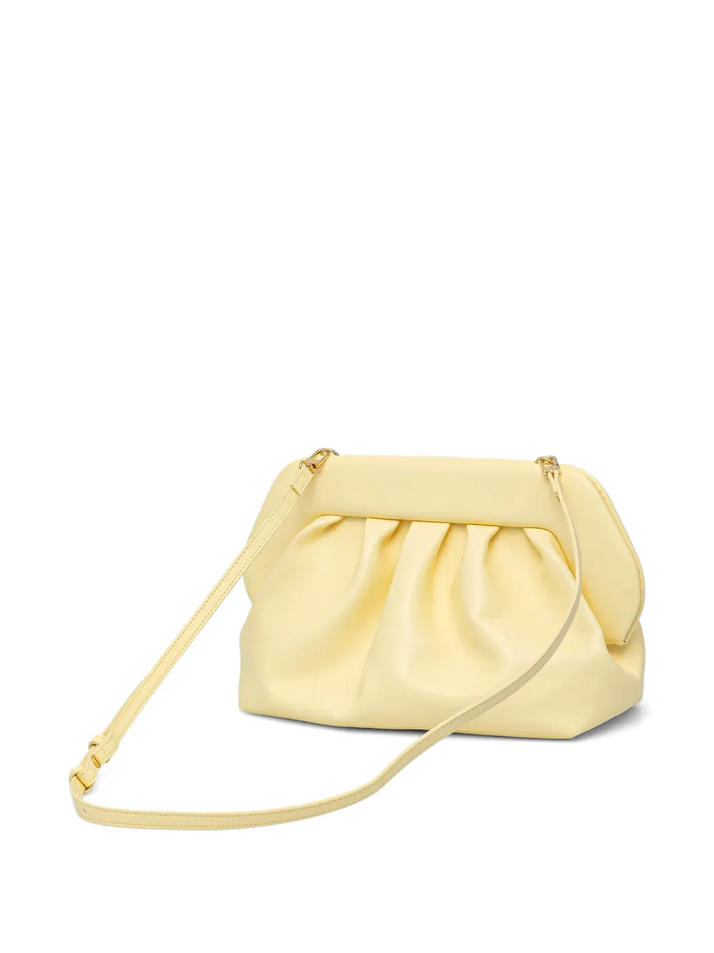 Themoirè Bios gesmockte clutch Geel