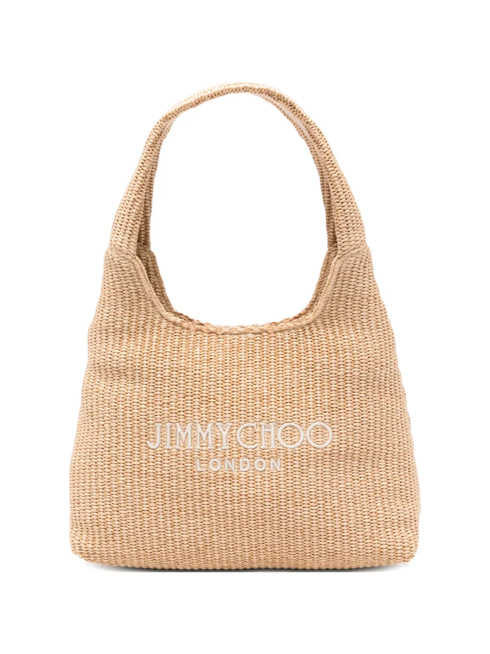 Jimmy Choo Beach Diamond logo-embroidered shoulder bag - Toni neutri