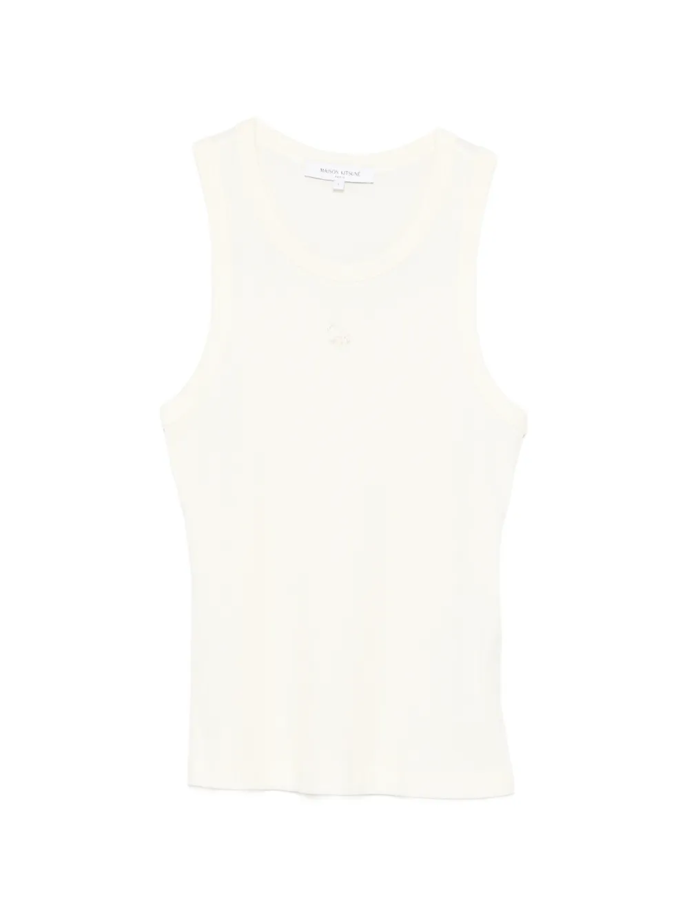 Maison Kitsuné Canotta con ricamo - Bianco