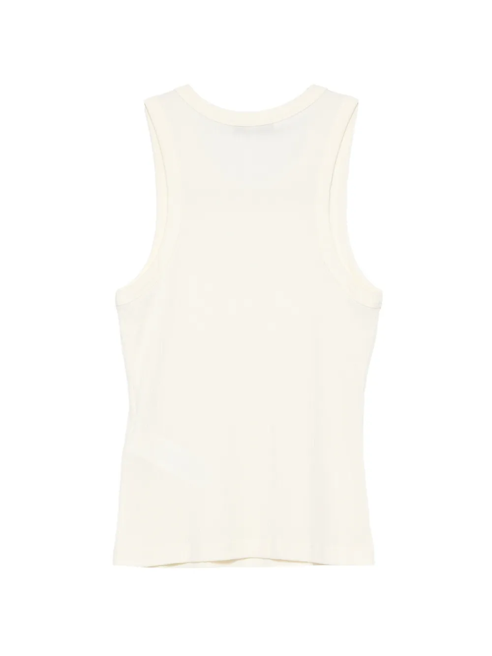 Maison Kitsuné Geribbelde tanktop met borduurwerk Wit