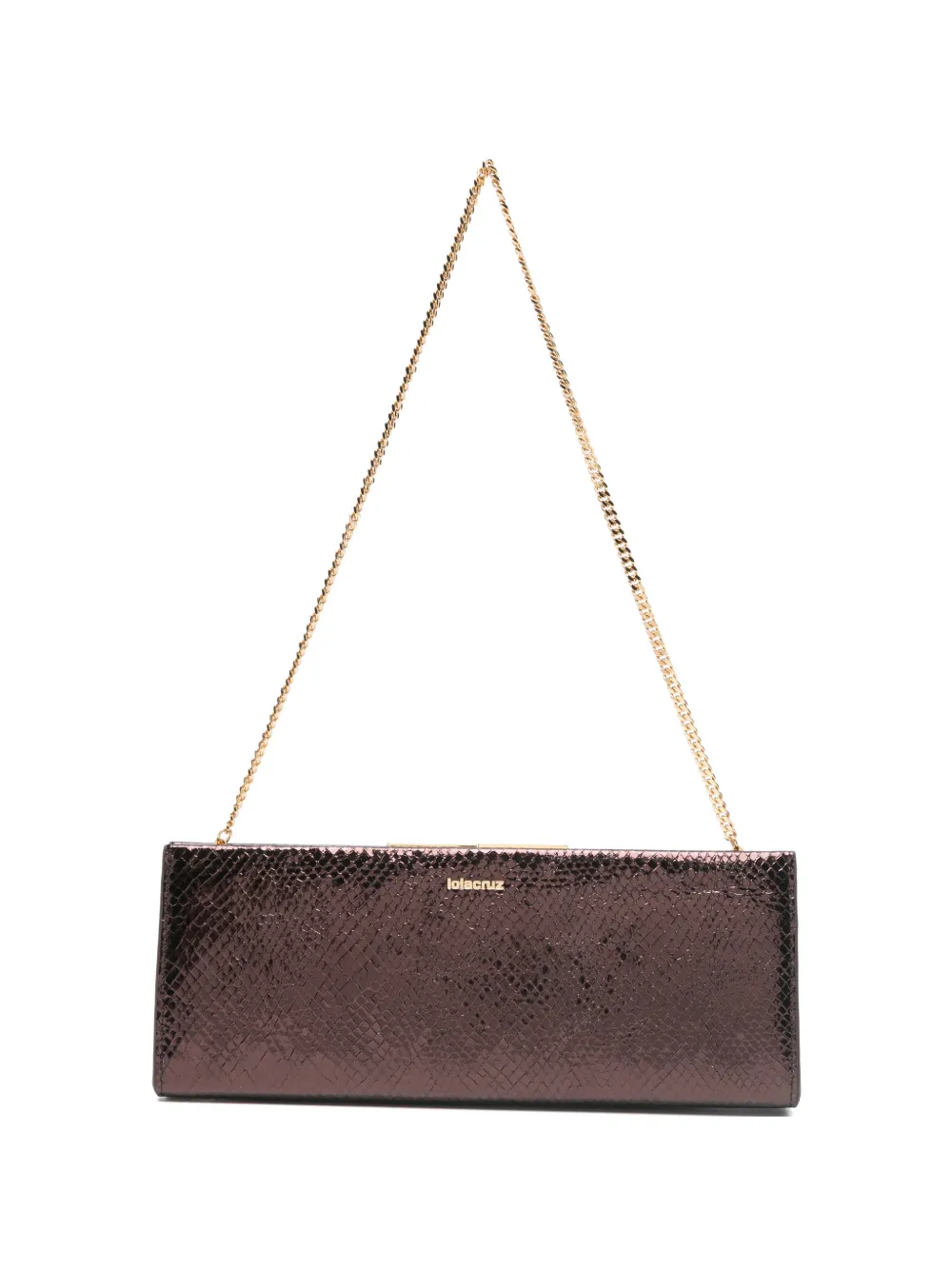 Lola Cruz Écla chain-strap clutch bag - Marrone