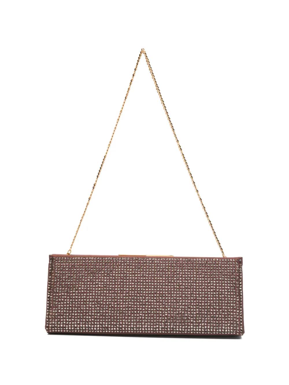 Lola Cruz Écla rhinestone chain-strap clutch bag - Marrone