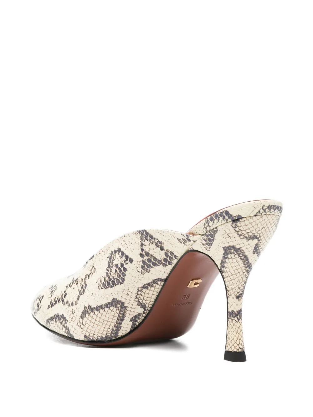 Lola Cruz Muiltjes met slanger-effect Beige