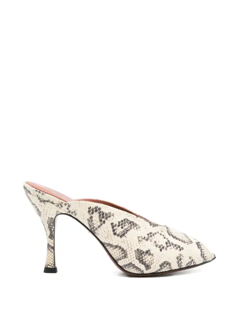 Lola Cruz mules con efecto de piel de serpiente