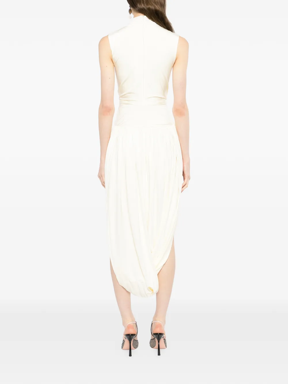 Self-Portrait Midi-wikkeljurk Beige