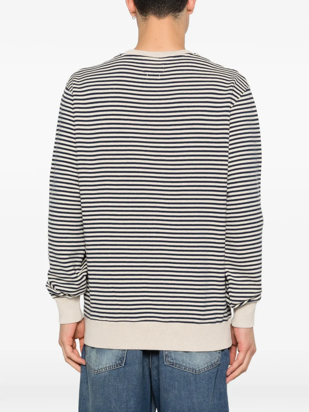 MC2 Saint Barth Gestreepte sweater met borduurwerk Beige