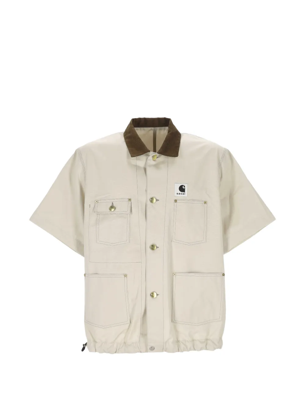 sacai x Carhartt WIP Duck corduroy-collar shirt - Neutrals