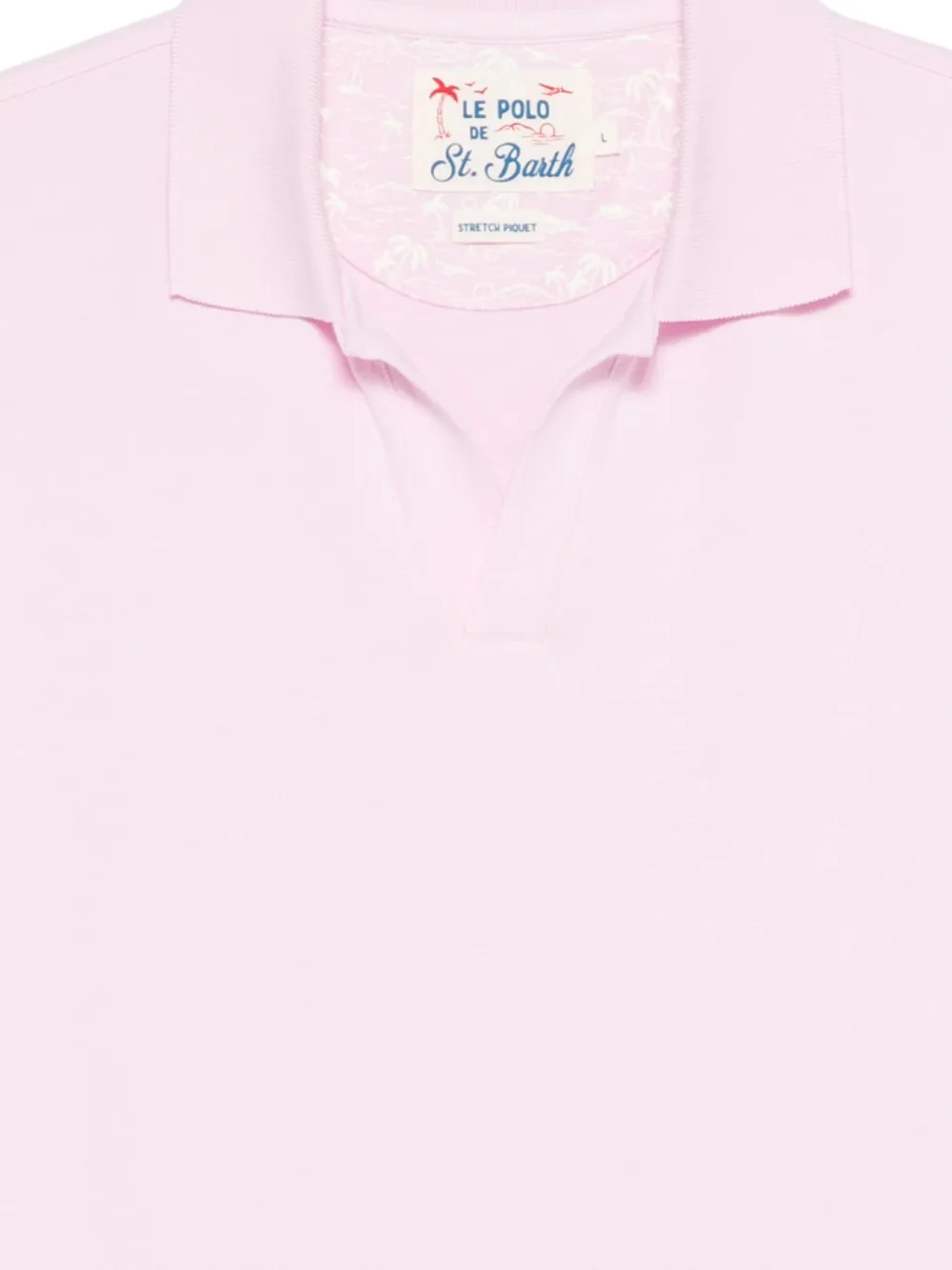 MC2 Saint Barth Charles T-shirt met geborduurde V-hals Roze