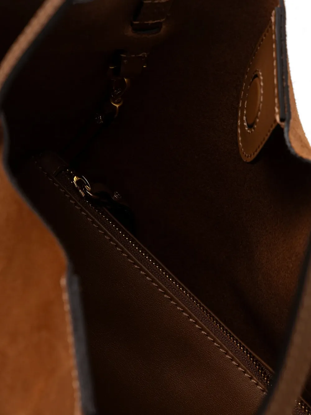 GIANNI CHIARINI Suède shopper met trekkoord Bruin