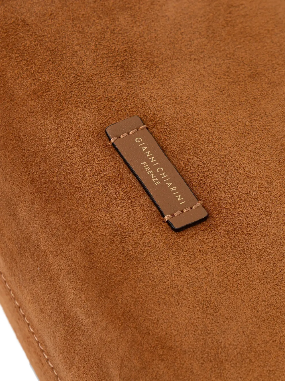 GIANNI CHIARINI Suède shopper met trekkoord Bruin
