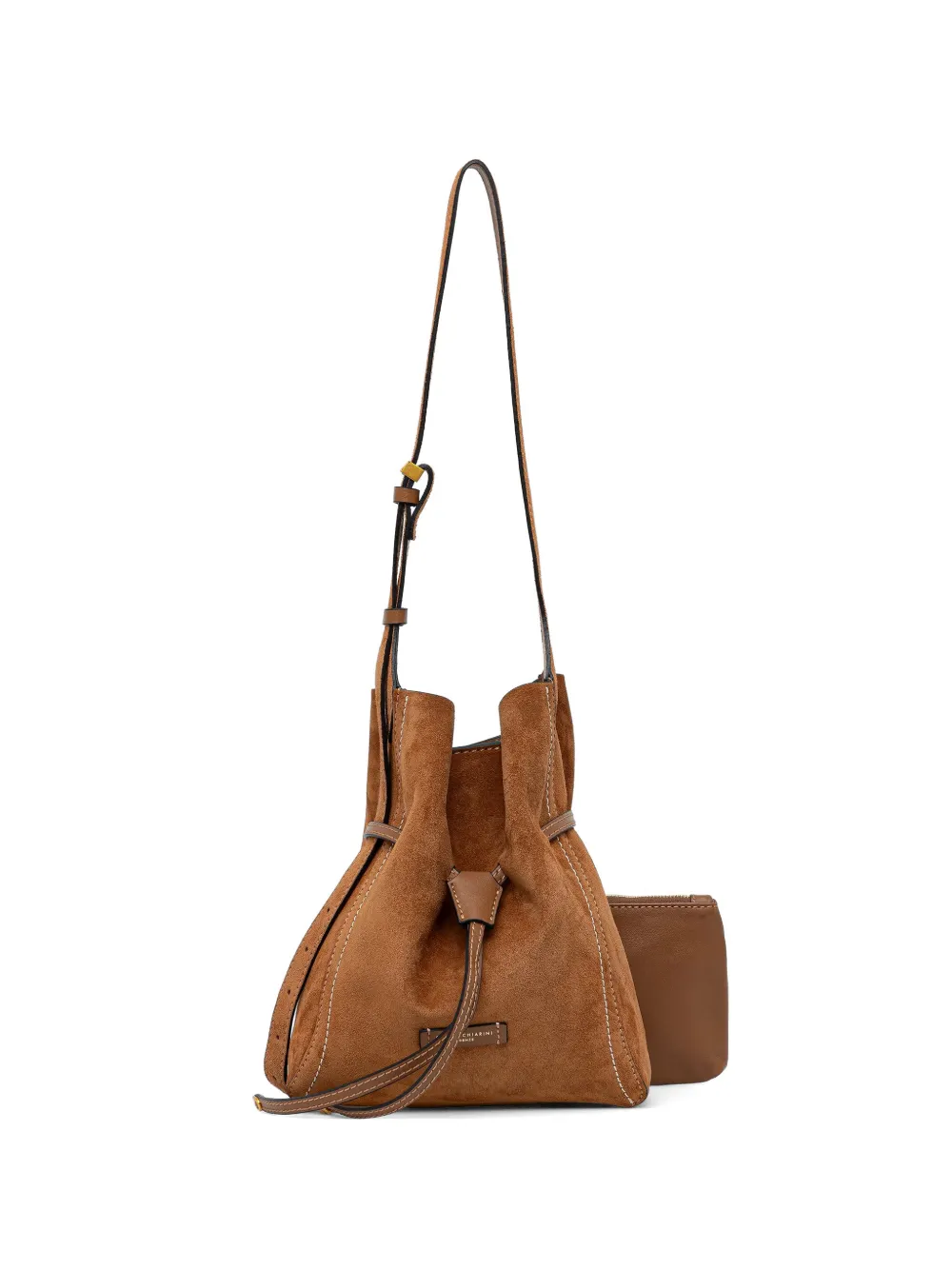 GIANNI CHIARINI Sienna drawstring top bucket bag - Marrone