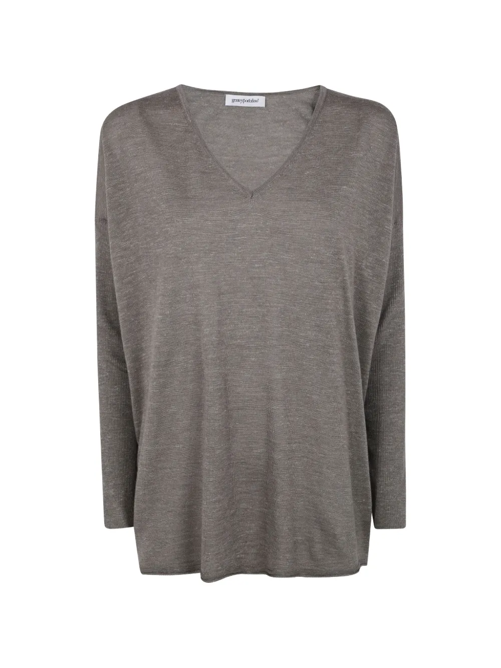 Gentry Portofino V-neck knitted top - Grau