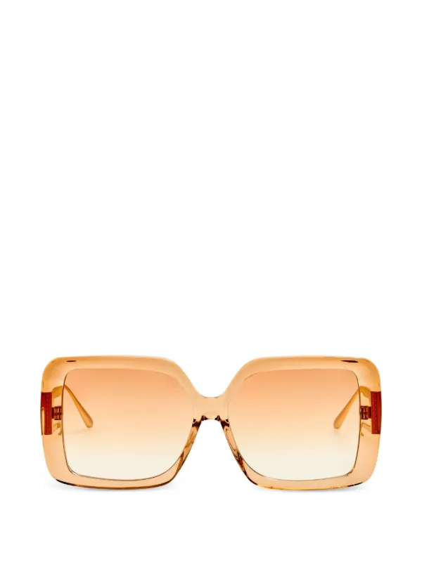 Linda Farrow Macy Square-frame Sunglasses in Orange