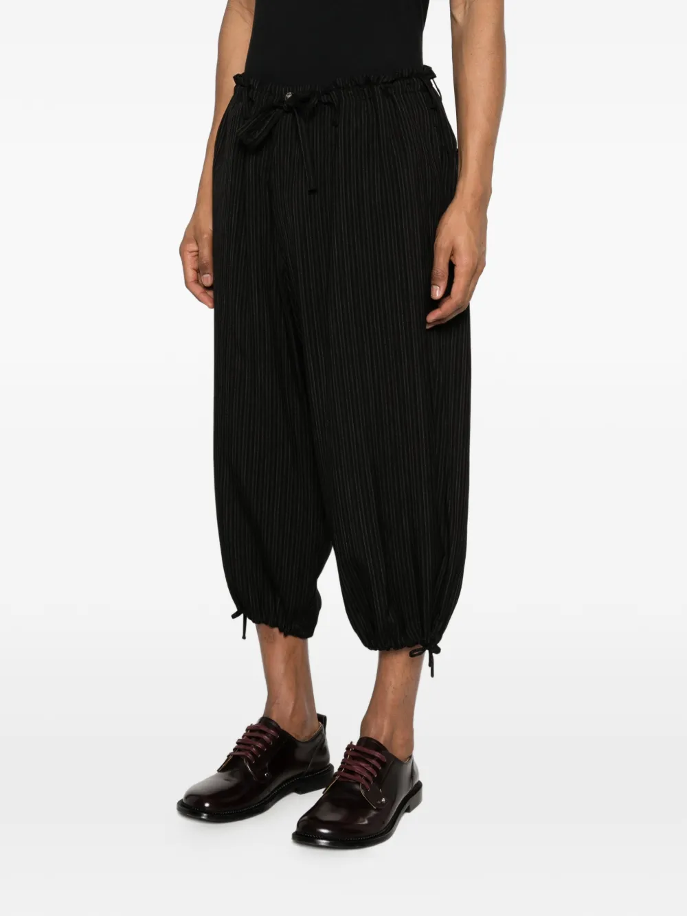 Yohji Yamamoto Gestreepte broek Zwart