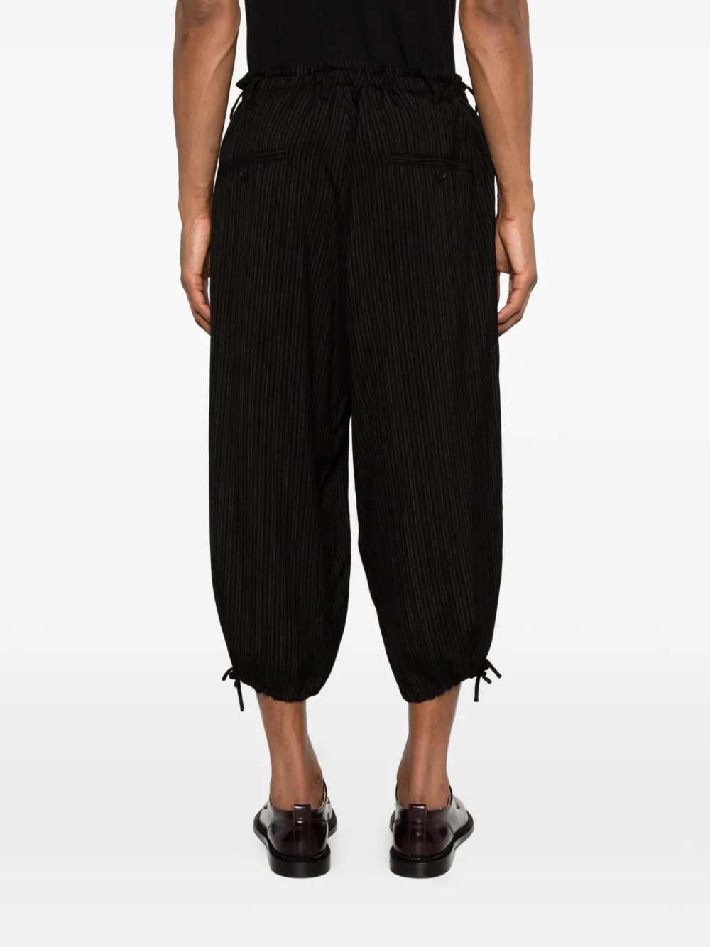 Yohji Yamamoto Gestreepte broek Zwart
