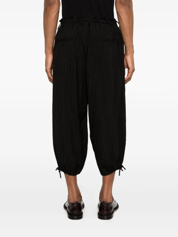 Yohji Yamamoto ストライプパンツ | ブラック | FARFETCH JP