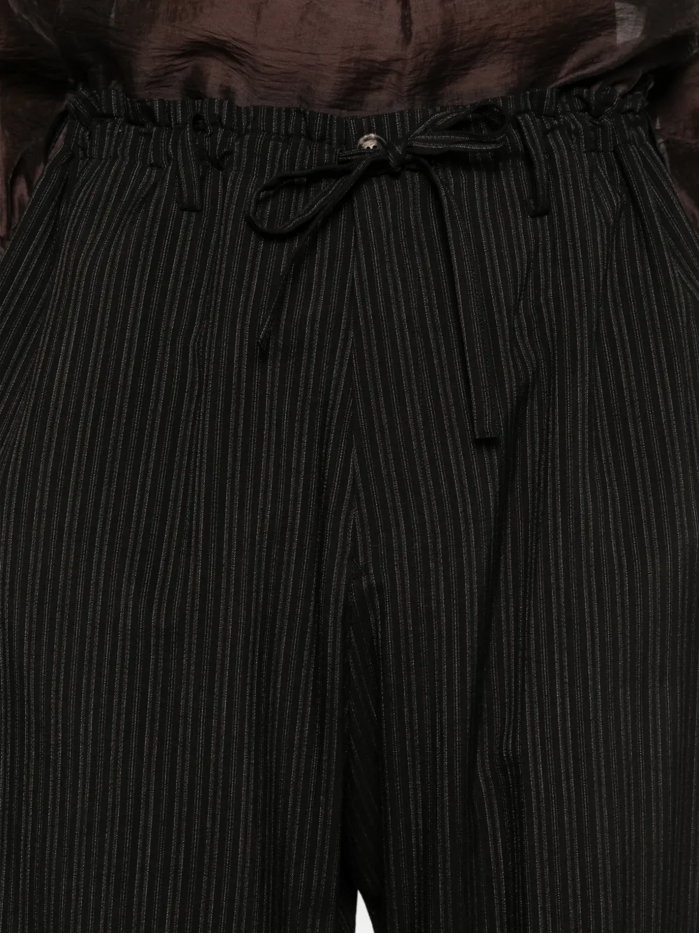 Yohji Yamamoto Gestreepte broek Zwart