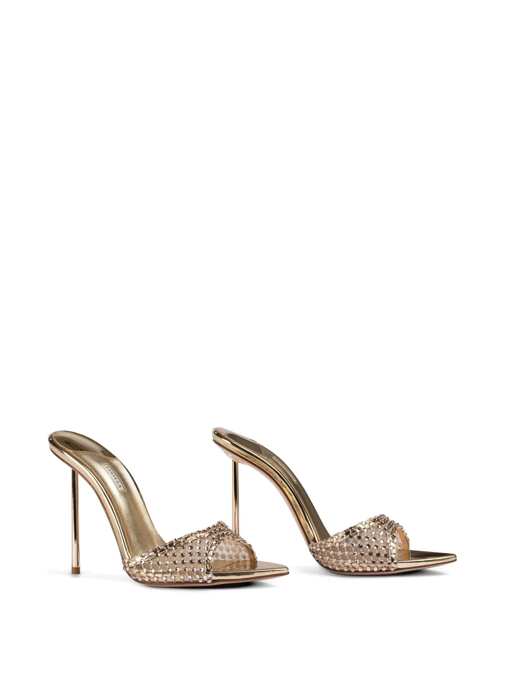 Le Silla Gilda embellished net sandals Goud