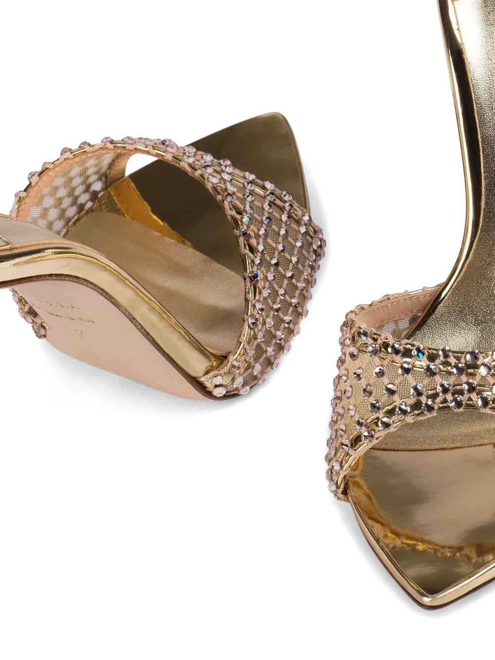 Le Silla Gilda embellished net sandals Goud