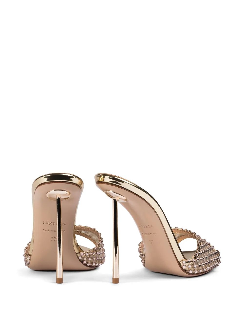 Le Silla Gilda embellished net sandals Goud