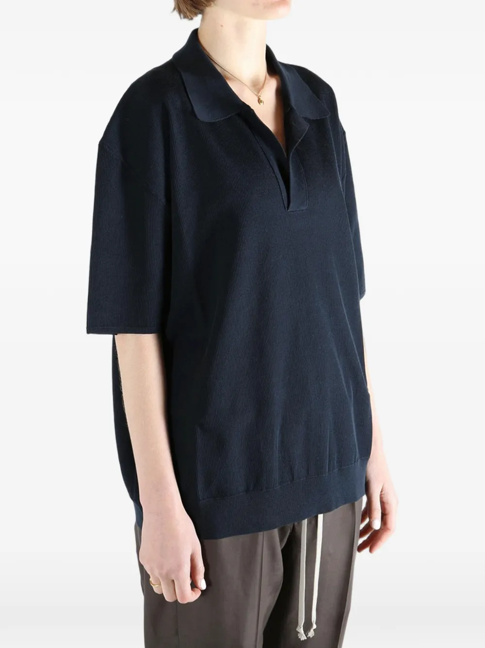 Uma Wang Polotop met korte mouwen Blauw