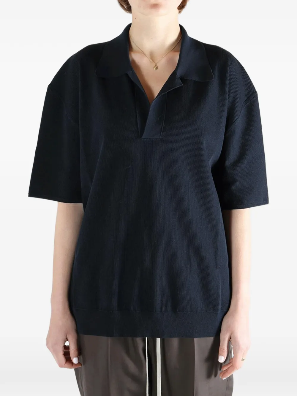 Uma Wang Polotop met korte mouwen Blauw