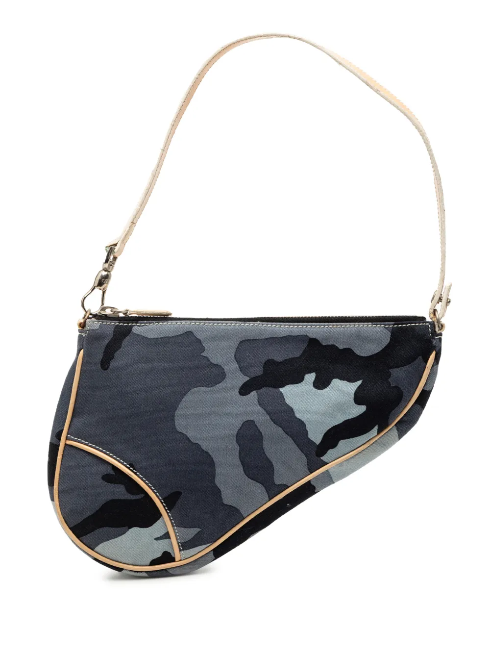 Christian Dior Pre-Owned 2002 Mini Canvas Camouflage Saddle Pochette shoulder bag - Blu