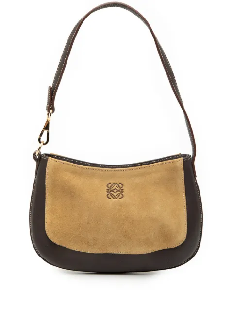 Loewe Pre-Owned 20th Century Anagram Suede and Calfskin shoulder bag