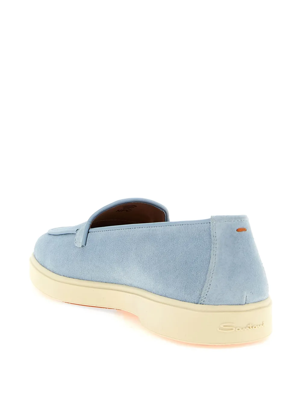 Santoni Suède loafers Blauw