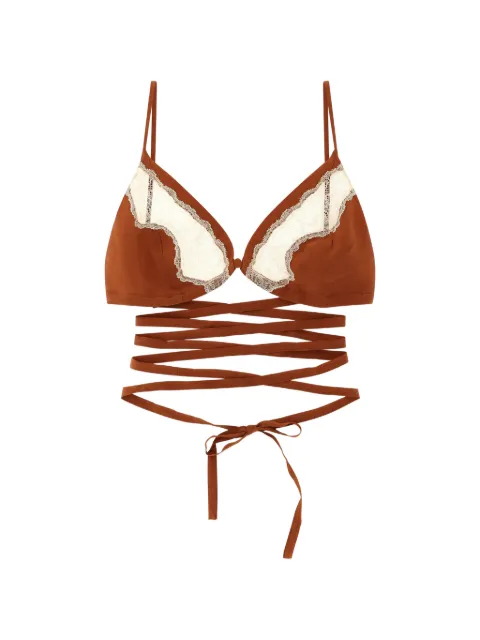 Jejia lace insert silk bra