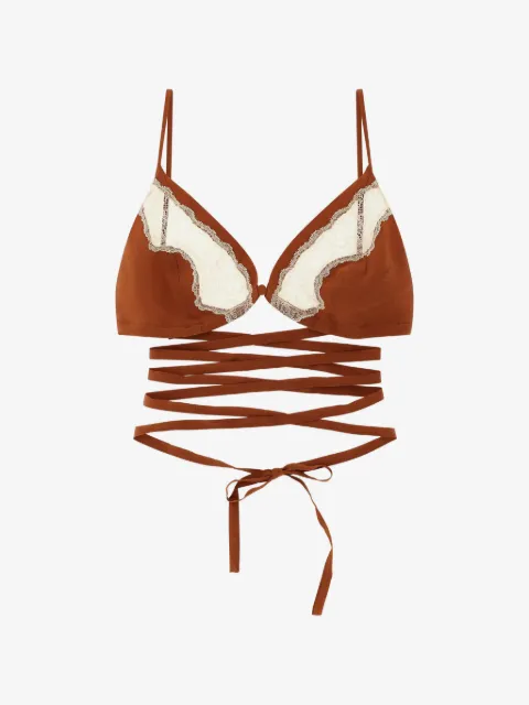 Jejia lace insert silk bra