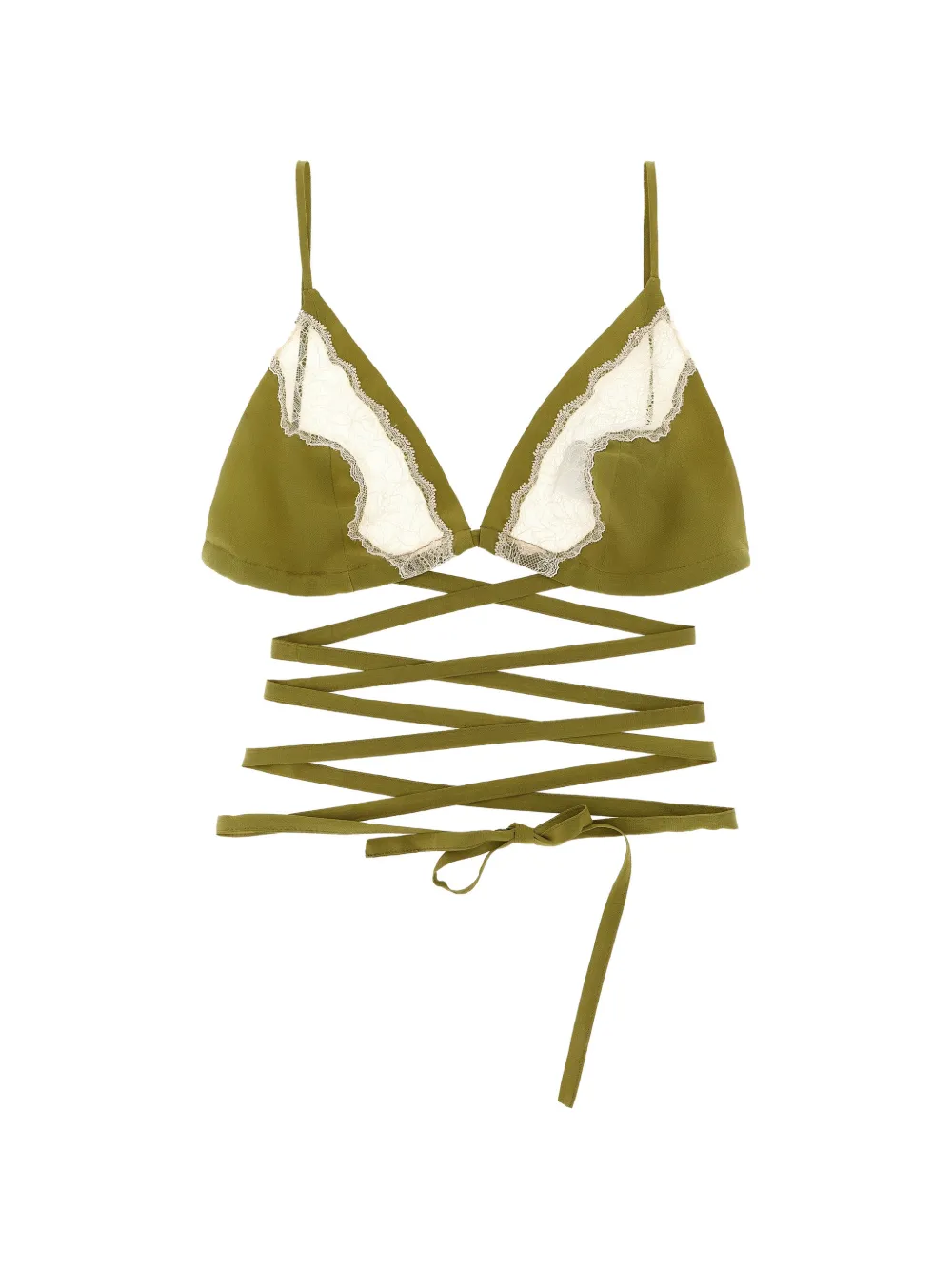 Jejia lace insert anna triangle bra - Verde