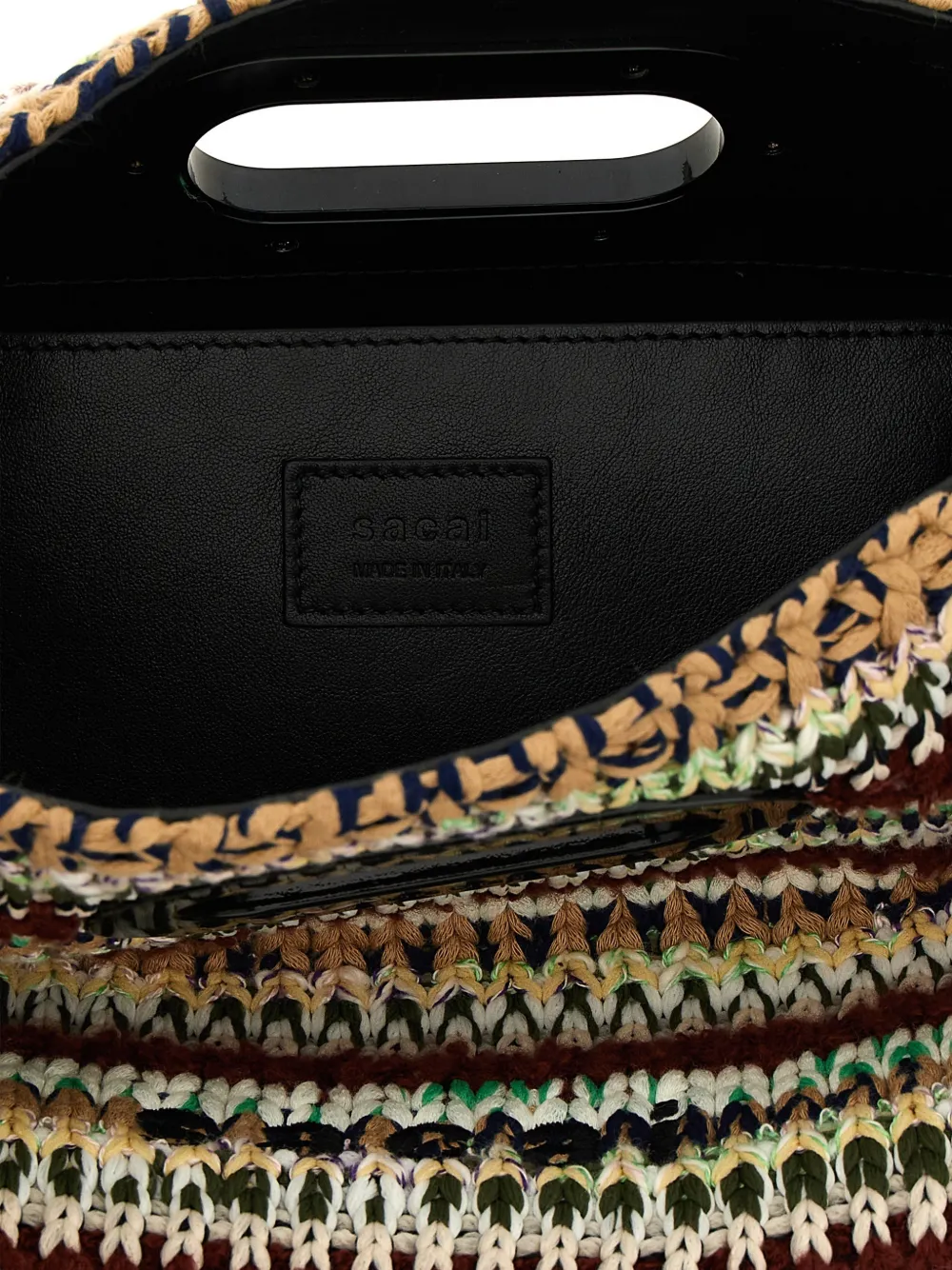 sacai Kleine shopper met franje Beige