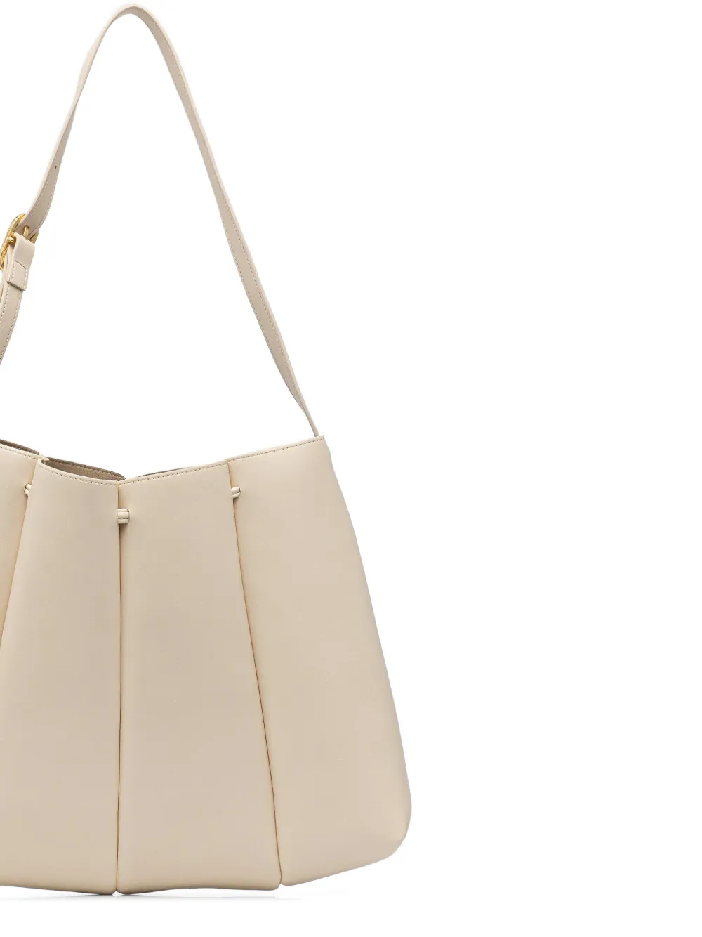 Themoirè Calipso schoudertas met geplooid effect Beige