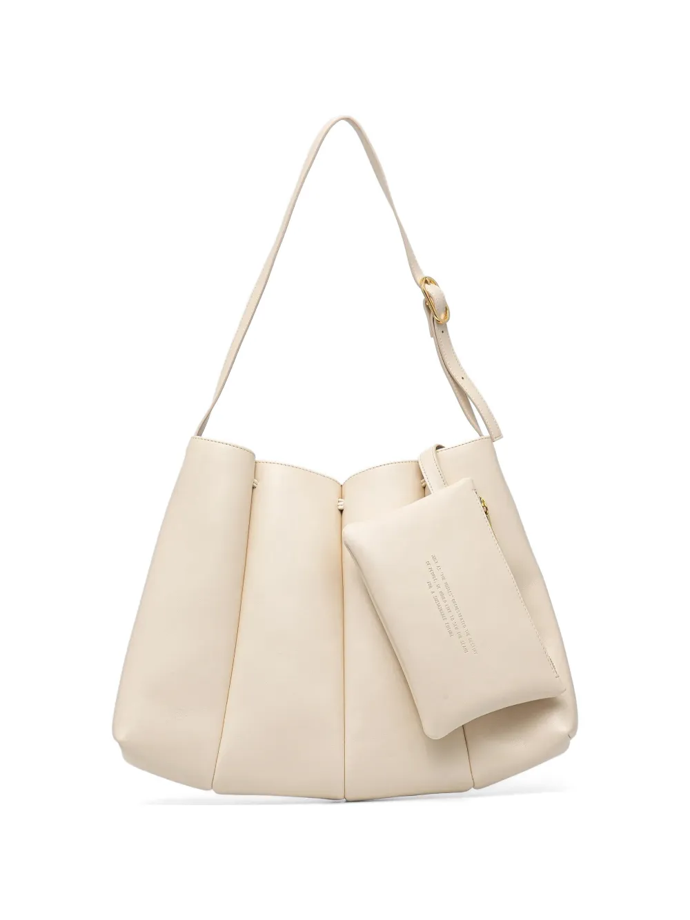 Themoirè Calipso pleated-effect shoulder bag - Toni neutri