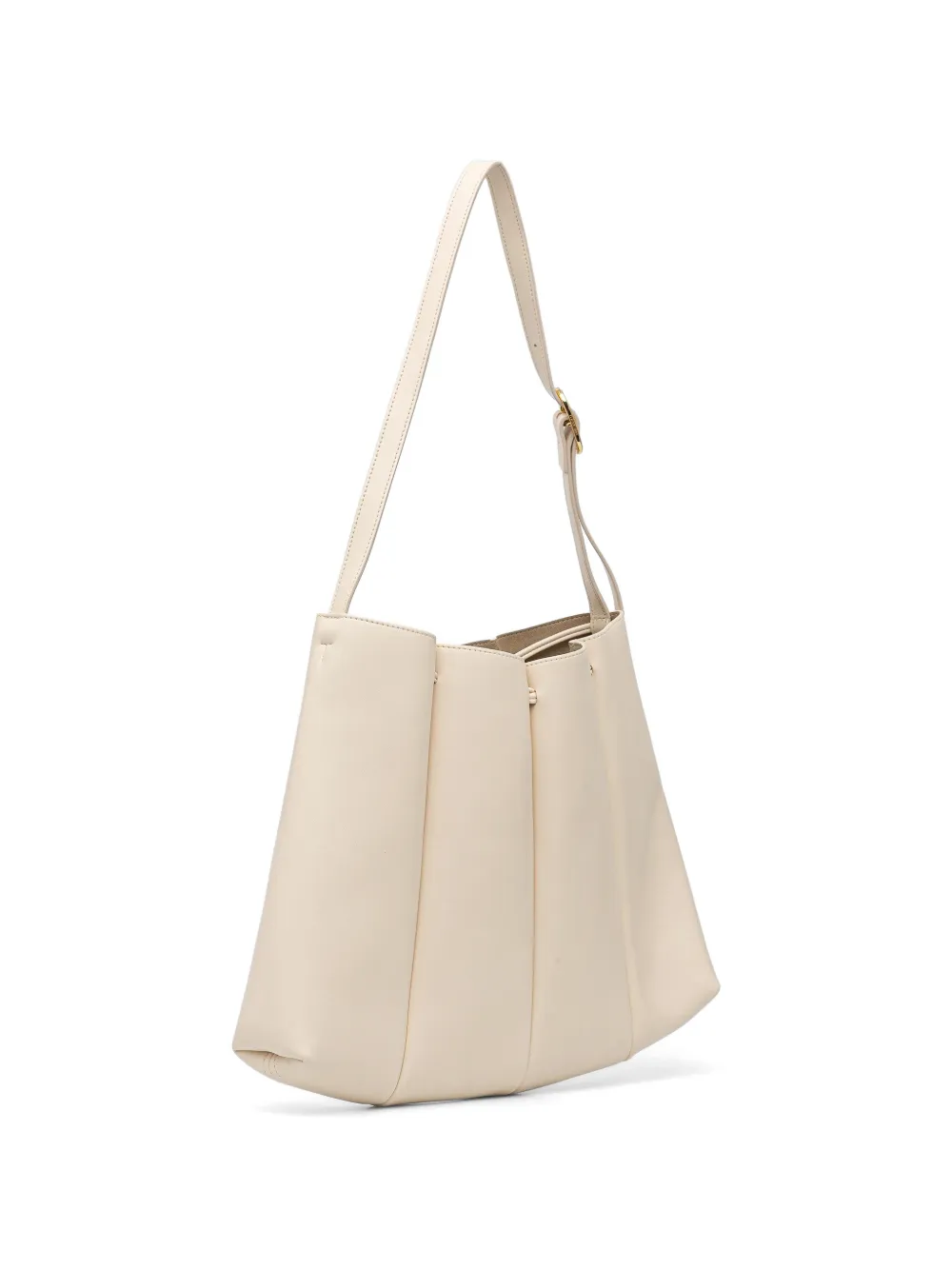Themoirè Calipso schoudertas met geplooid effect Beige