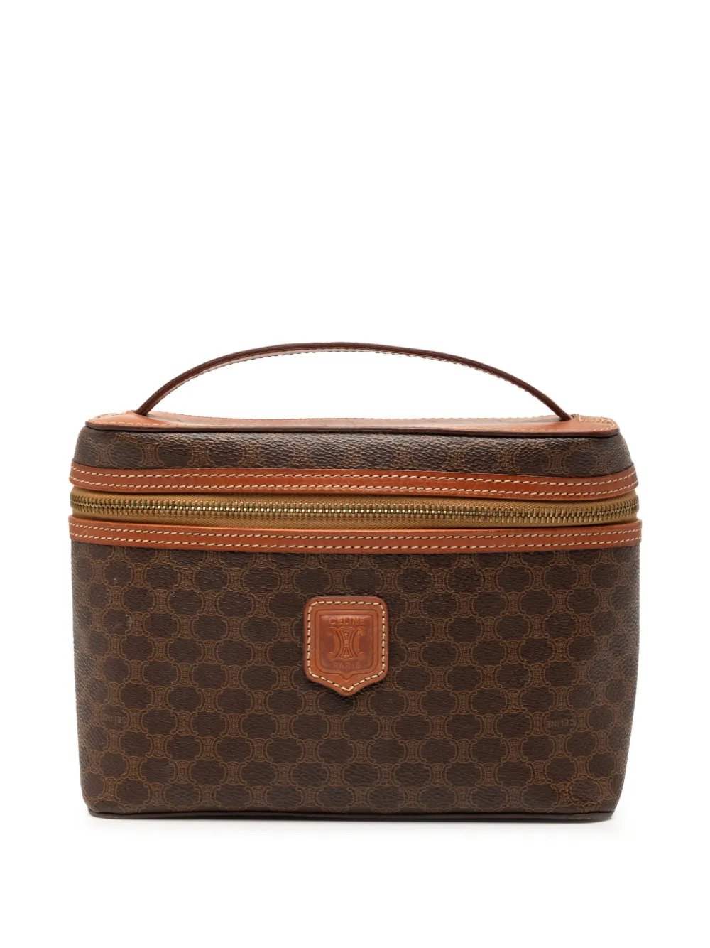 Celine Pre-Owned 1996 Macadam Coated Canvas vanity bag - Marrone