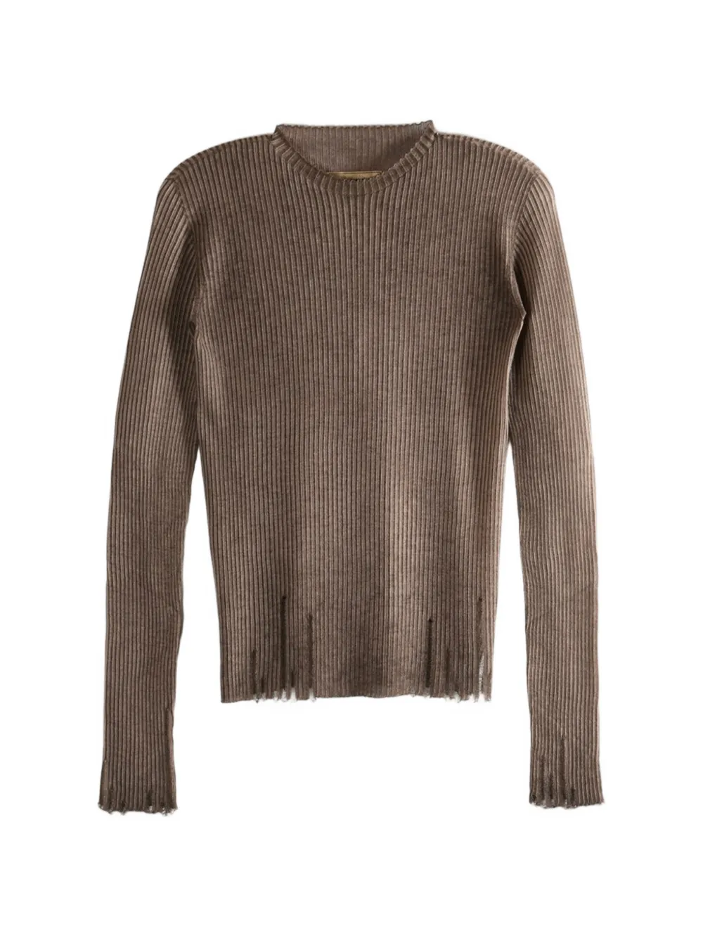 Uma Wang ribbed long-sleeves top - Marrone