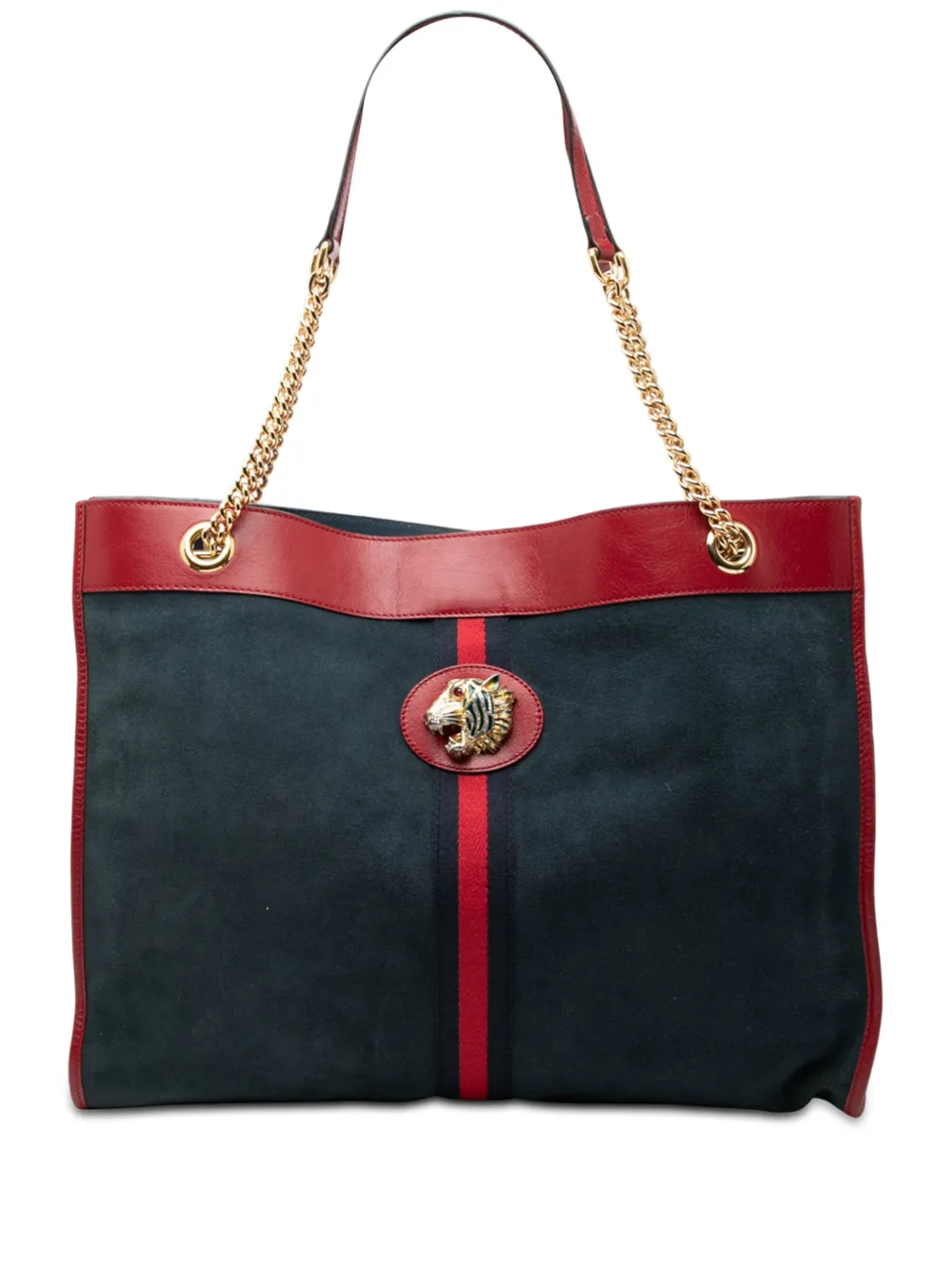 Gucci Pre-Owned 2000-2015 Large Web Suede Rajah tote bag - Blu