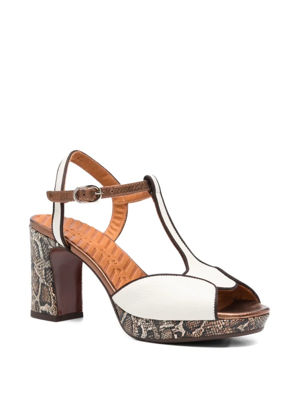 Chie Mihara Keduni sandalen met dierenprint en T-bandje Wit