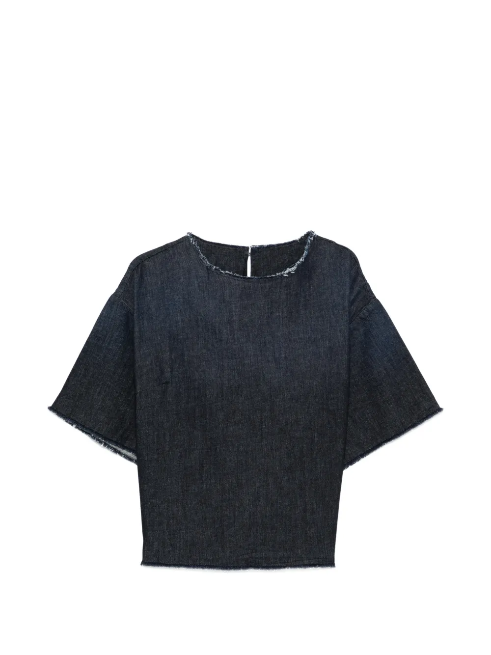 Nine In The Morning Rebe frayed top - Blu
